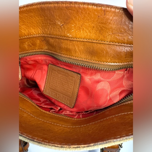 Coach Vintage Camel Leather Suede Satchel Bag - Picture 14 of 15